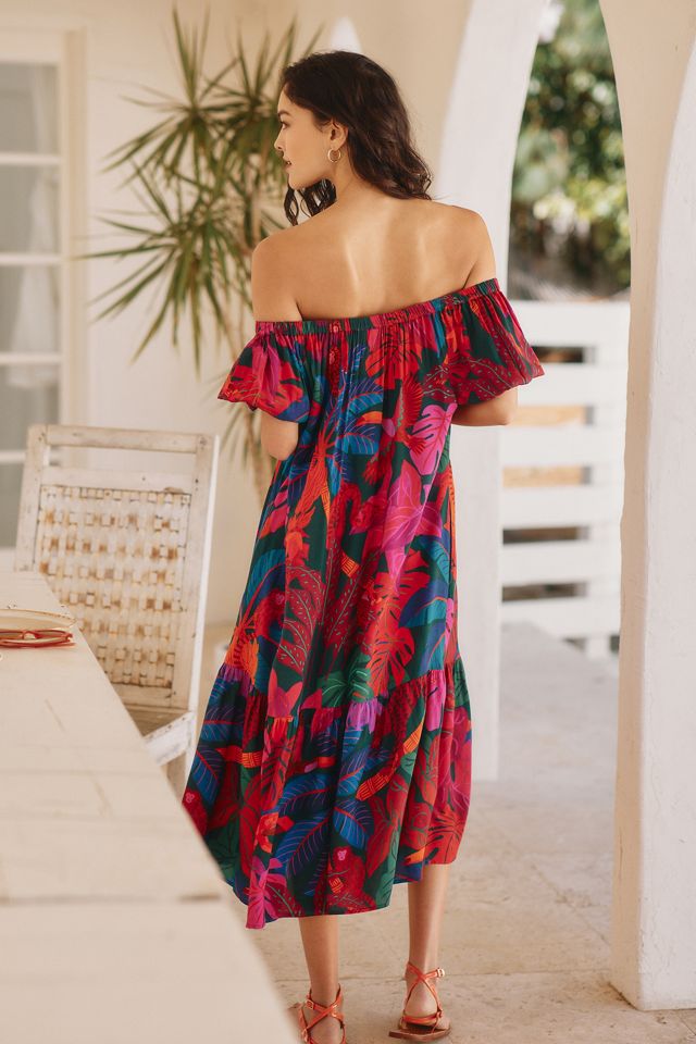 off shoulder cover up dress Ruffled Off-the-Shoulder Cover-Up Dress