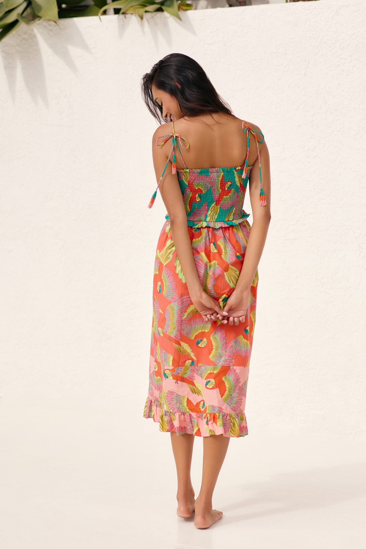 Farm Rio x Anthropologie Smocked Cover-Up Midi Dress