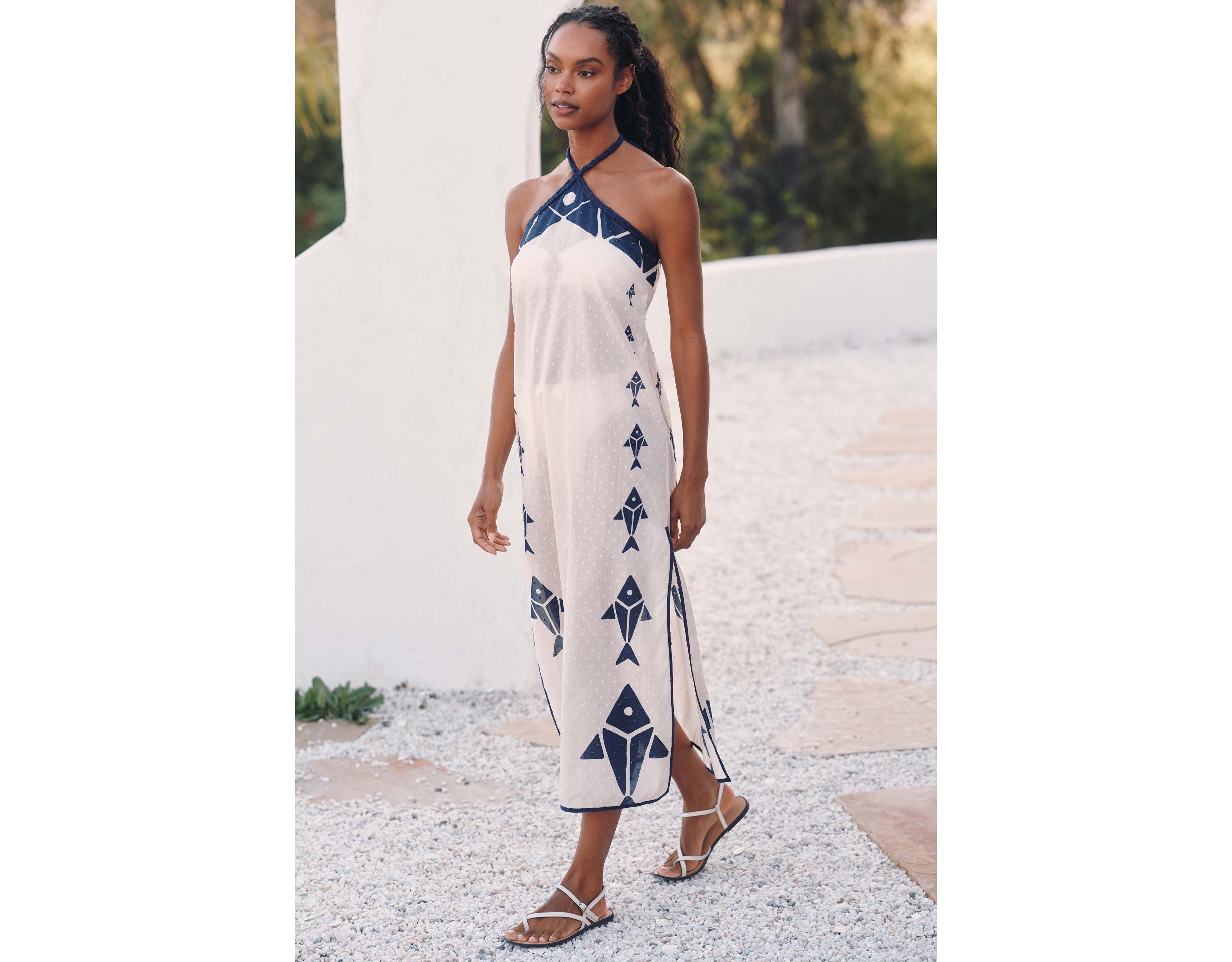 Farm Rio x Anthropologie Graphic Halter Dress