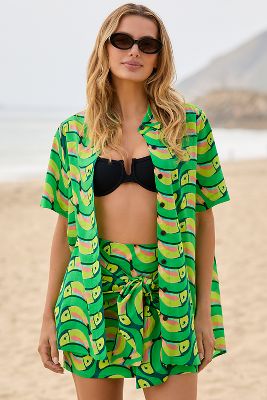 Farm Rio X Anthropologie Tucabacana Oversized Buttondown Shirt