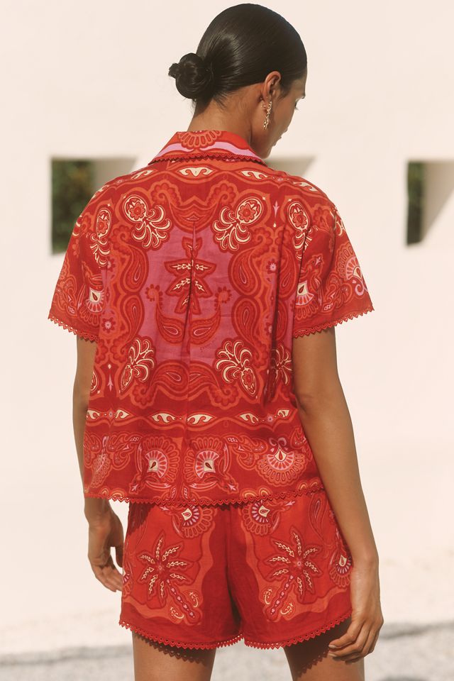 Farm Rio x Anthropologie Linen Blend Buttondown Shirt #1