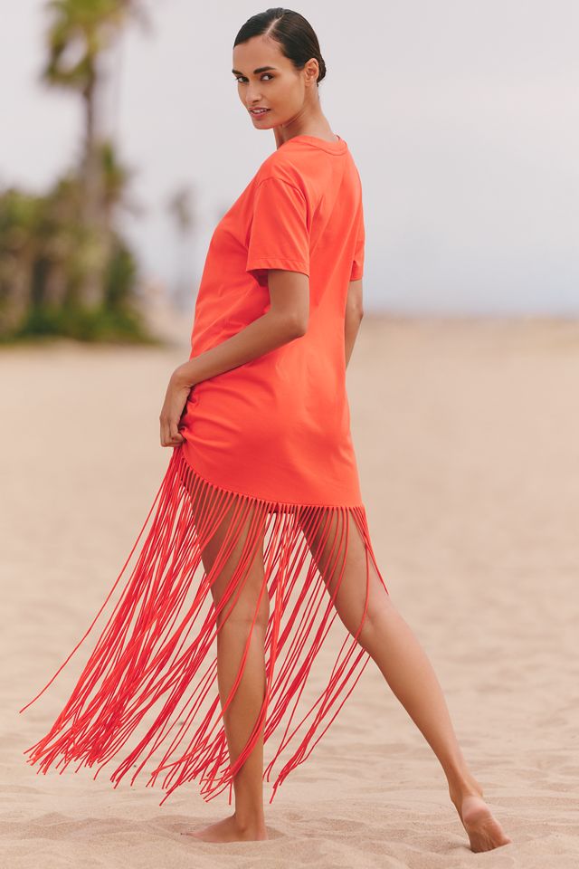 Farm Rio x Anthropologie Fringe T-Shirt Maxi Dress #2