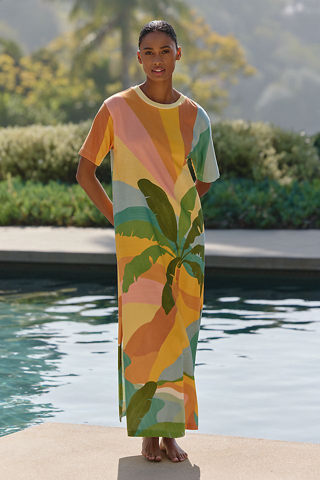 t shirt maxi dress MIKUTA breathable fabric Heavyweight Oversized Maxi T-Shirt Dress