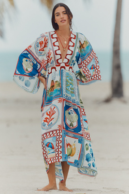 Farm Rio x Anthropologie Wide-Sleeve Midi Dress | Anthropologie