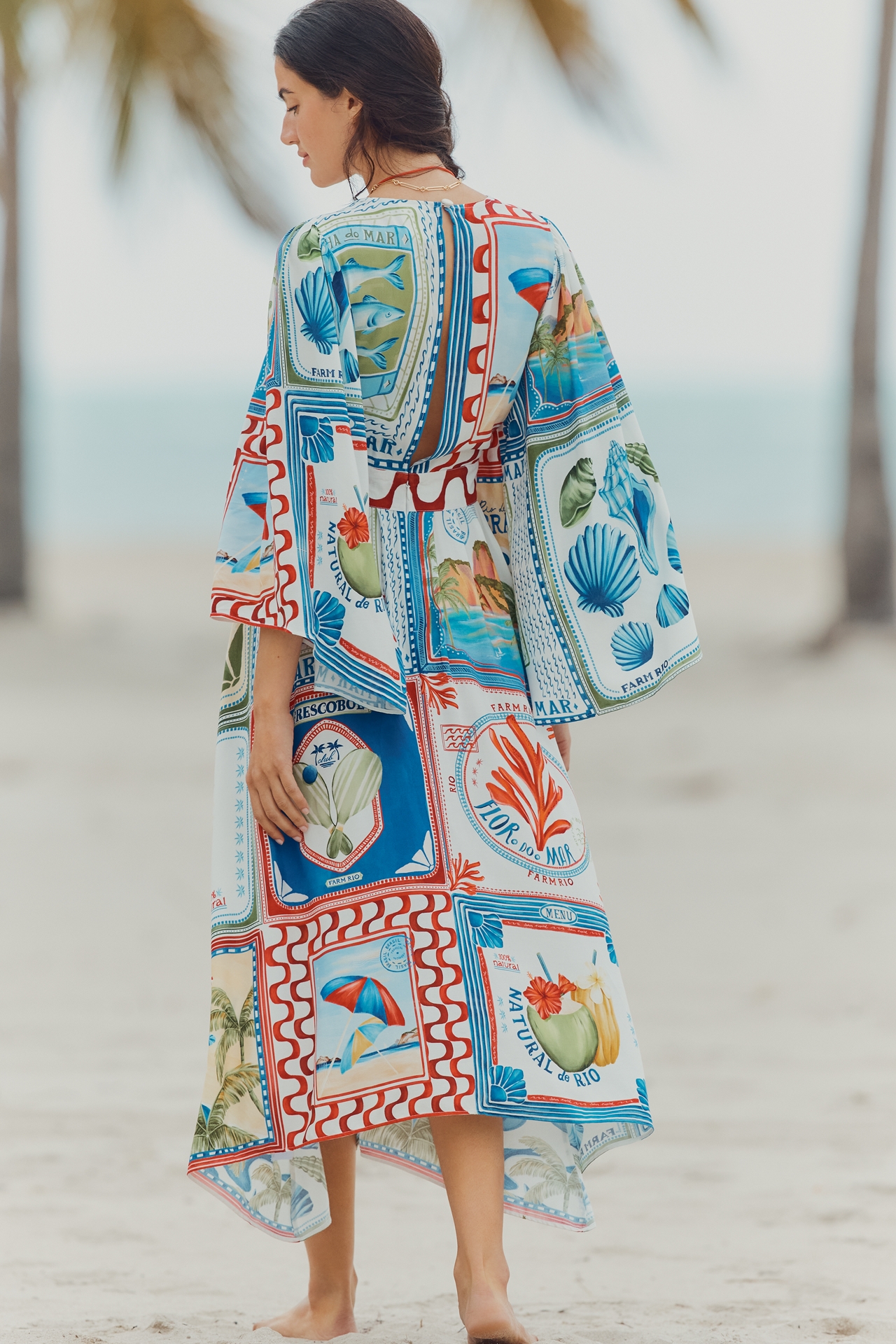 Farm Rio x Anthropologie Wide-Sleeve Midi Dress