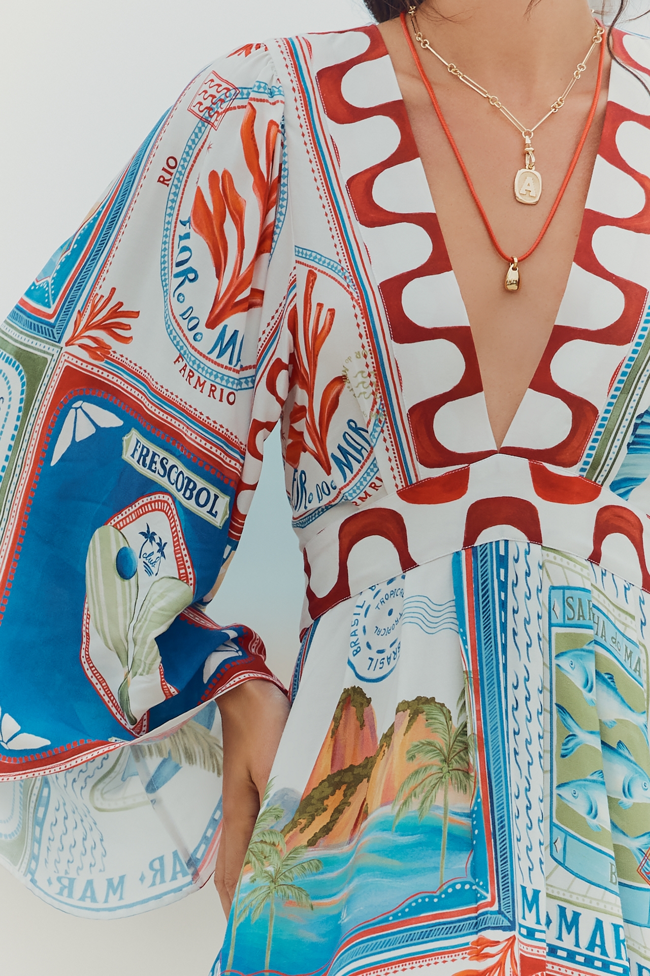 Farm Rio x Anthropologie Wide-Sleeve Midi Dress