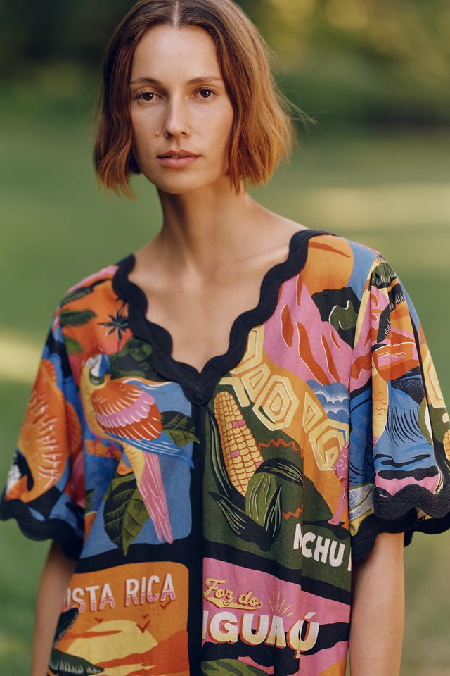 Farm Rio x Anthropologie Scalloped Mini Dress #1