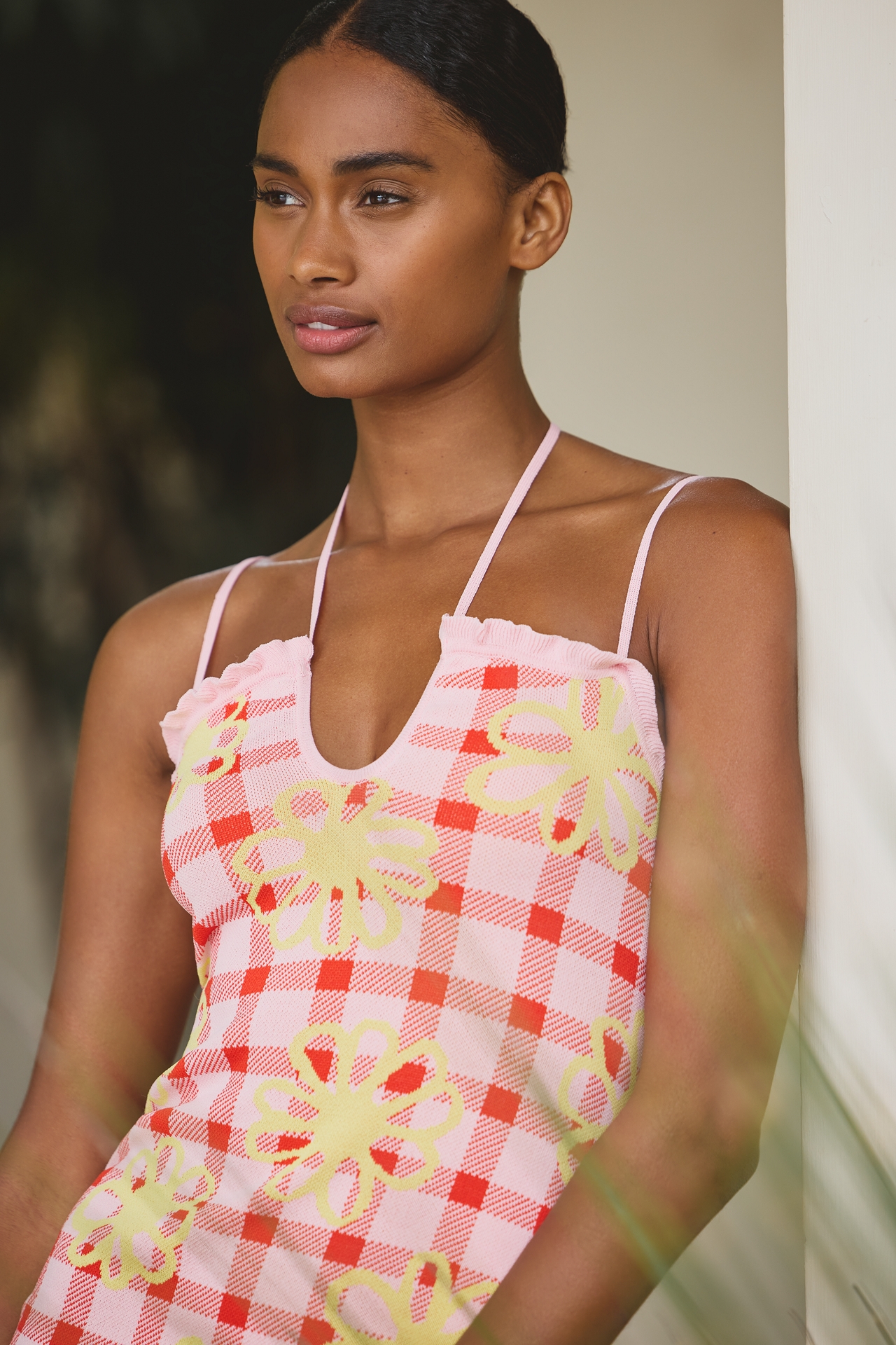 Farm Rio x Anthropologie Knit Cutout Mini Dress