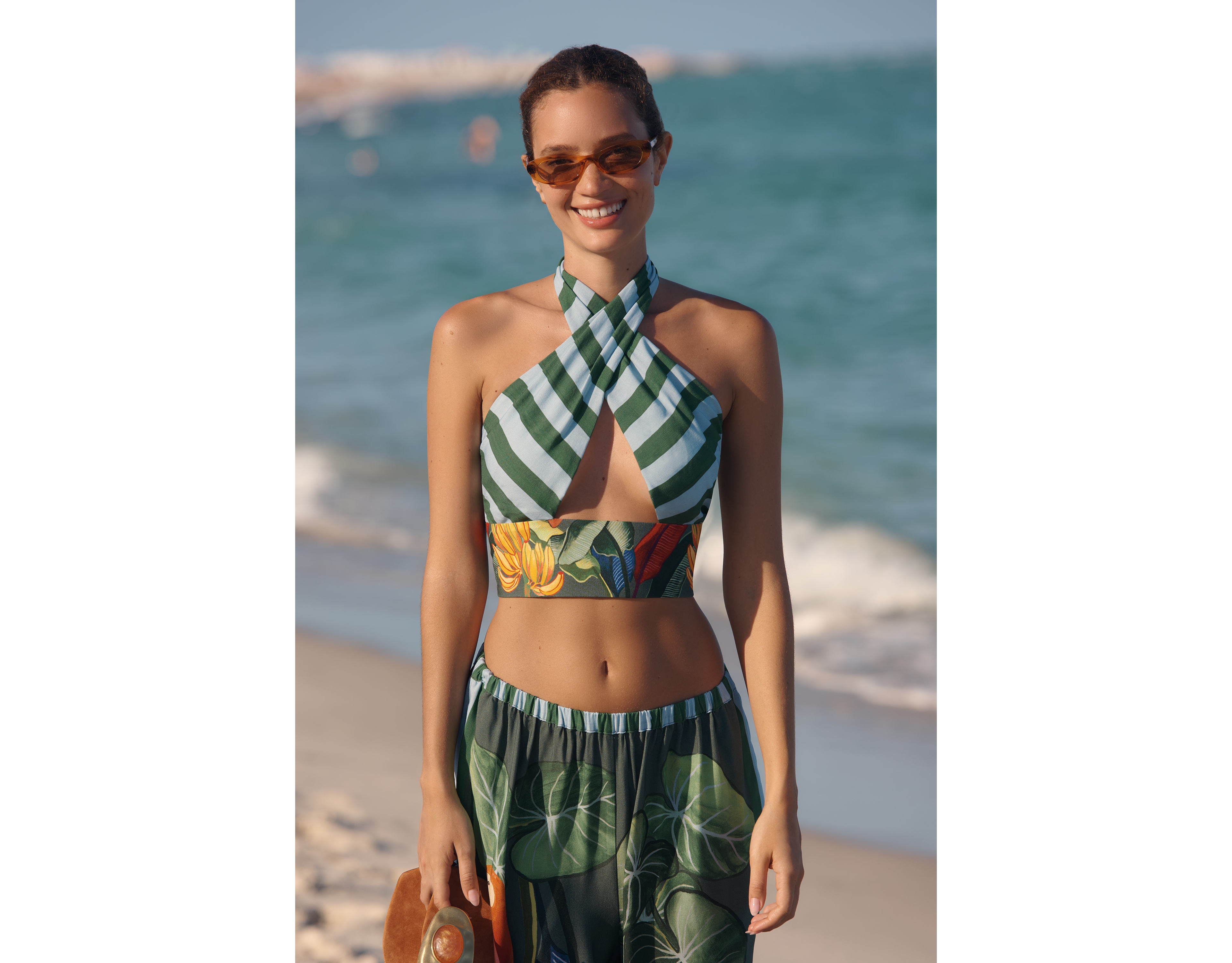 Farm Rio x Anthropologie Cross Halter-Neck Top
