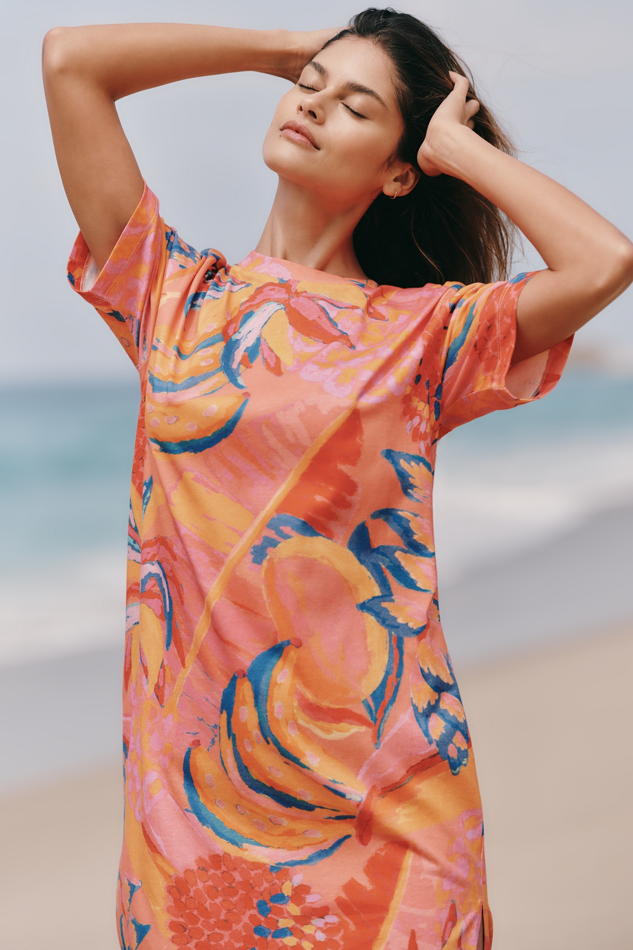 Farm Rio x Anthropologie Cotton Midi T-Shirt Dress