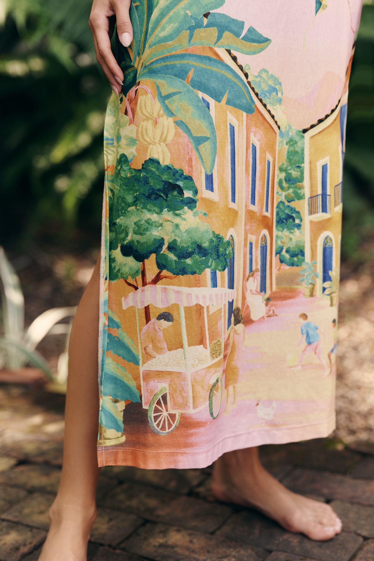 Farm Rio x Anthropologie Graphic Tee Midi Dress