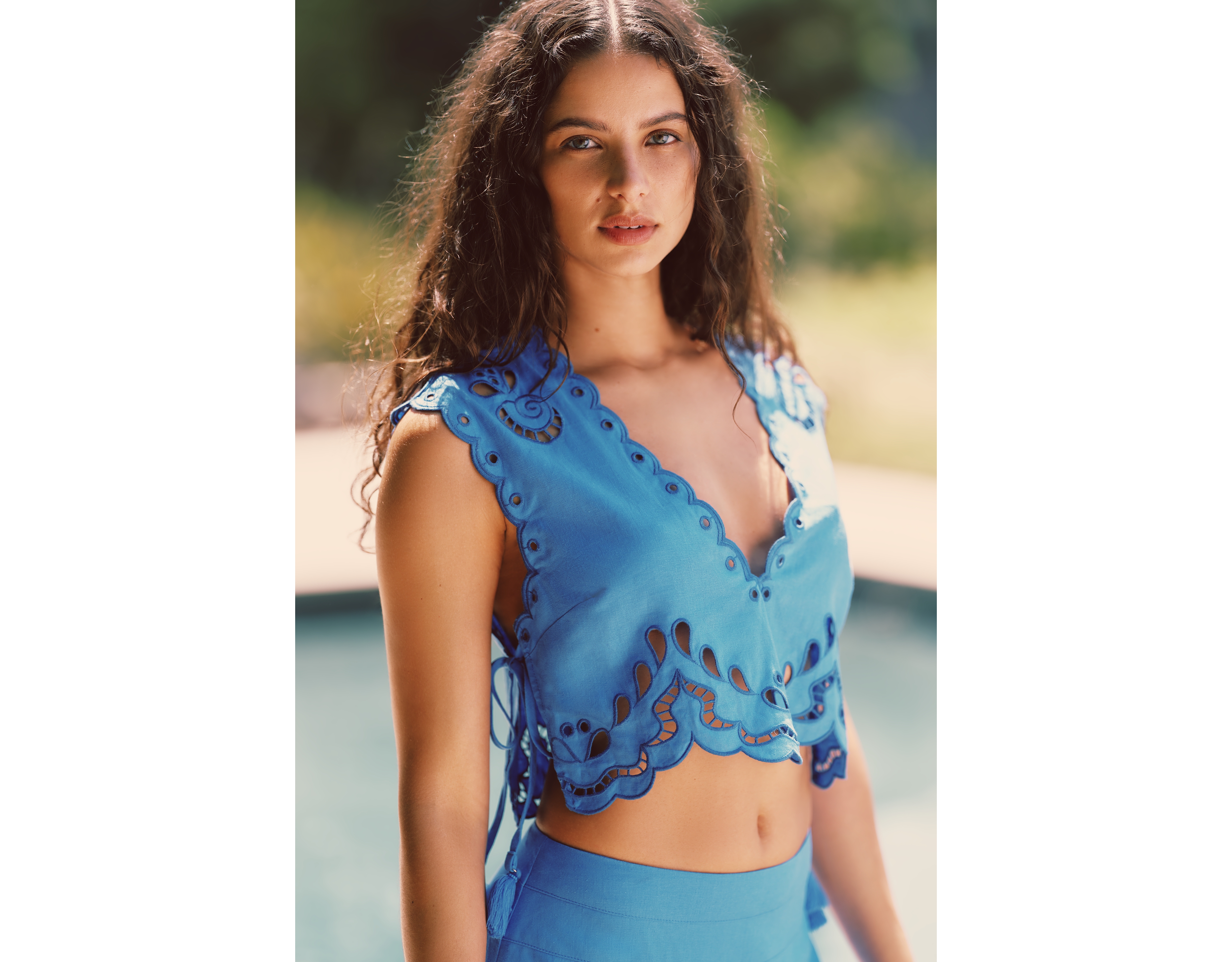Farm Rio x Anthropologie Cutwork Cropped Top