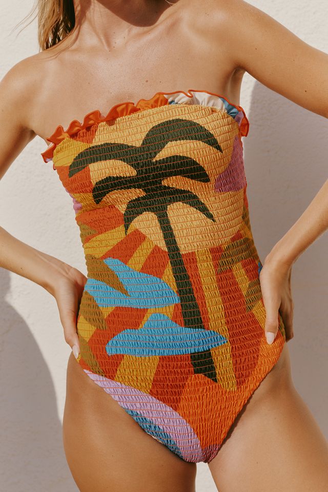 Farm Rio x Anthropologie Smocked One Piece Swimsuit #1