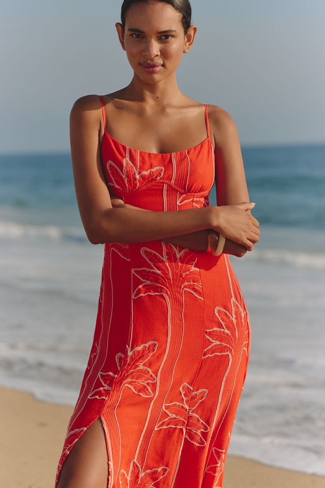 Maaji Lupine Embroidered Linen Midi Dress #1