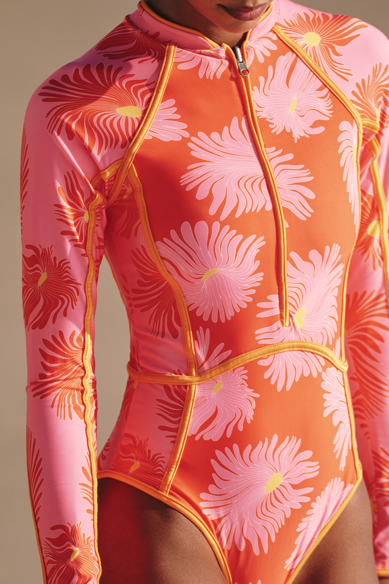 Maaji Cardi Long-Sleeve Reversible One-Piece Swimsuit