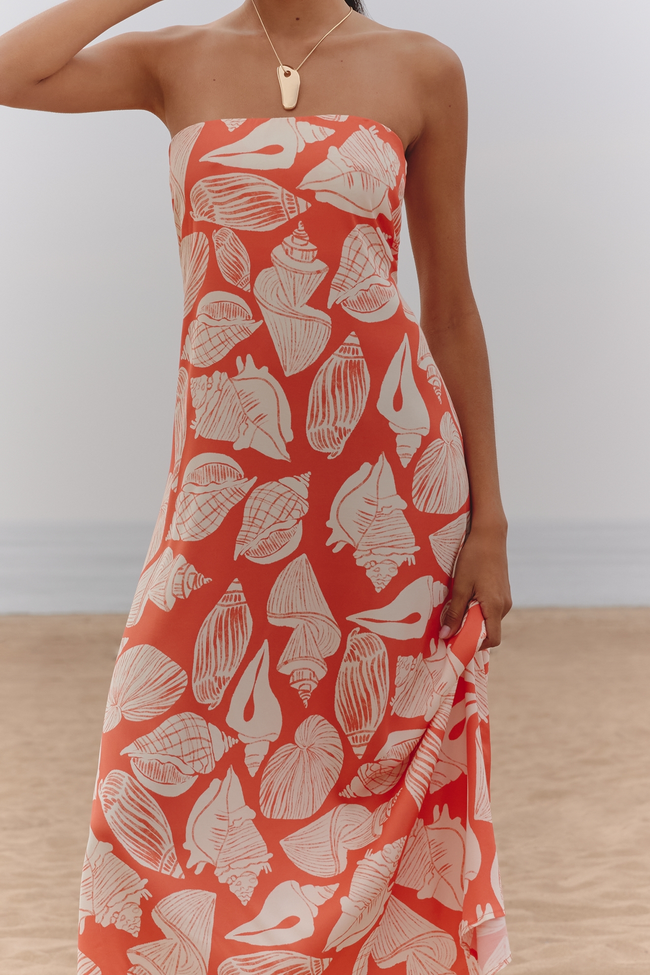 Maaji Crimson Strapless A-Line Maxi Dress