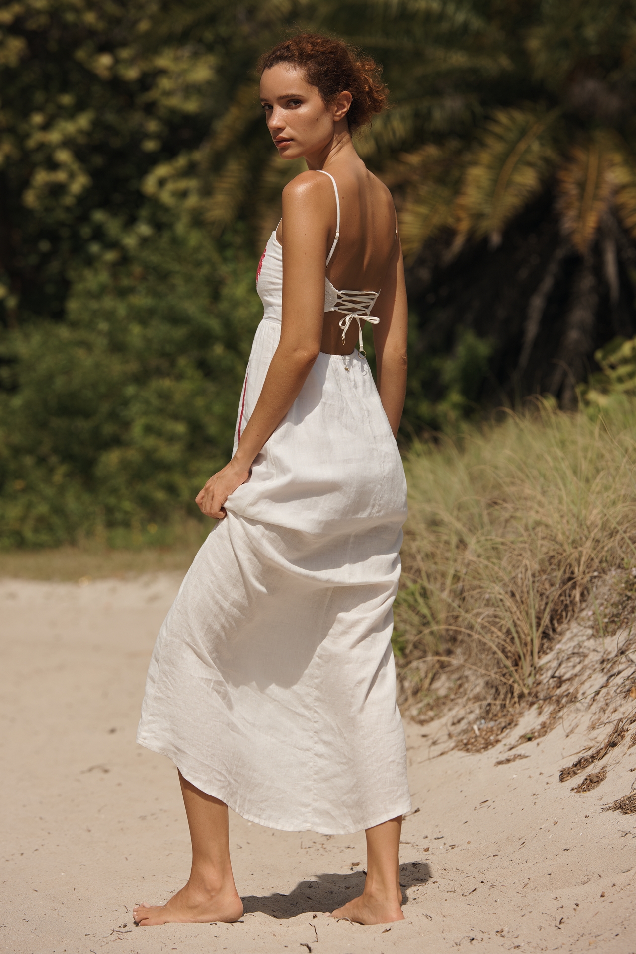 Maaji Palm Tree Embroidered Maxi Dress