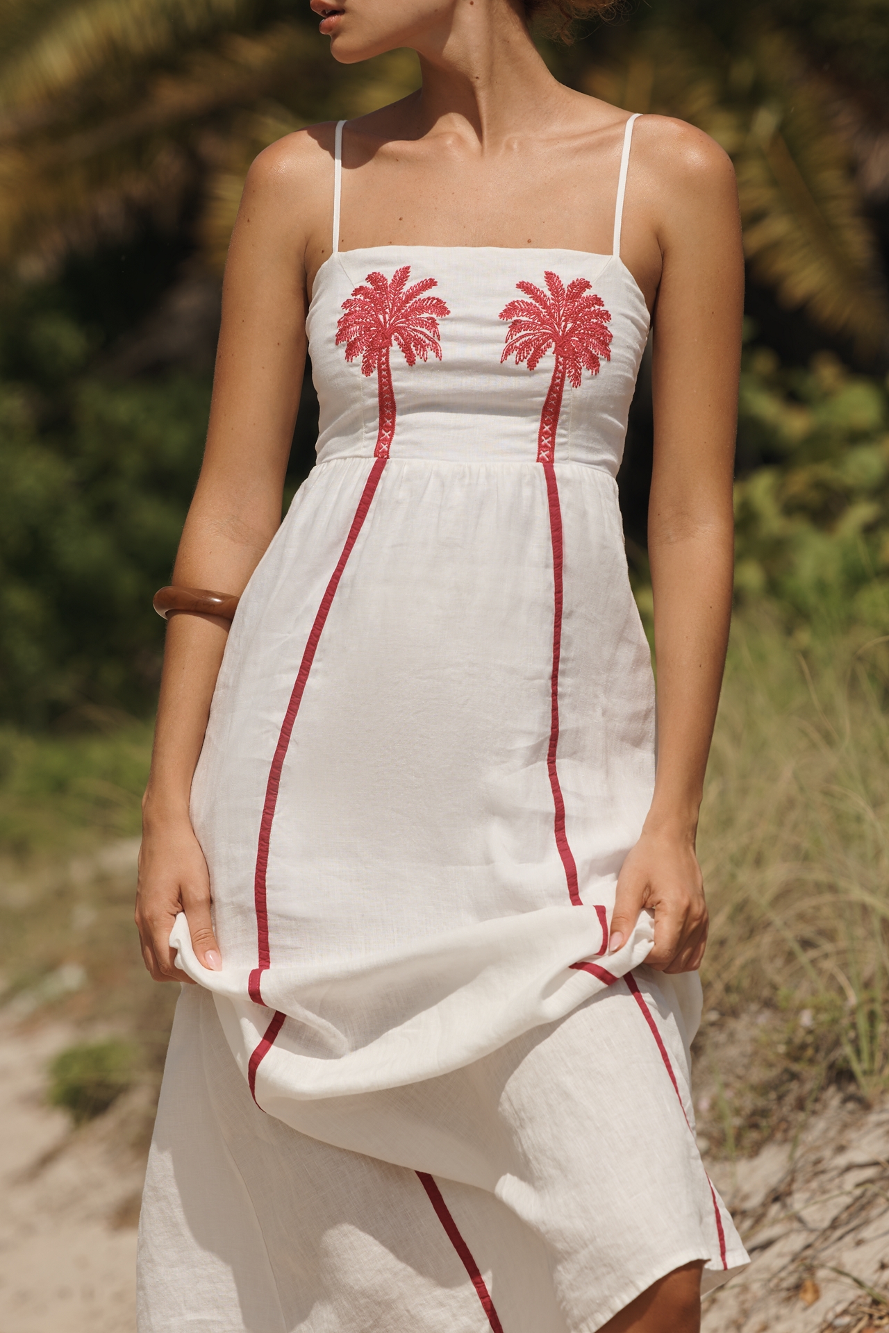 Maaji Palm Tree Embroidered Maxi Dress