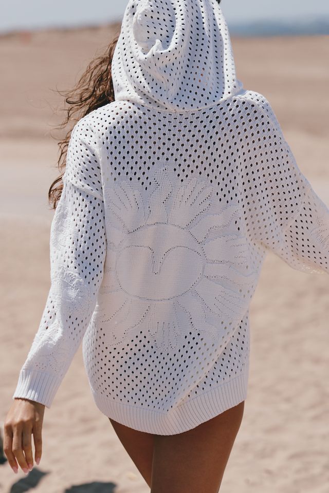 Maaji Cleeo Floral Graphic Pointelle Hoodie | Anthropologie