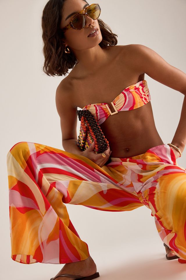 Away That Day St. Barts Printed Wide-Leg Trousers #1