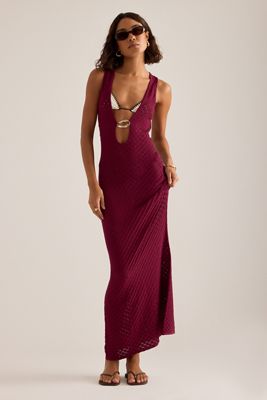 Vestido Maxi con Escote Pronunciado de Crochet Dominica Away That Day