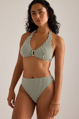 Chelsea Peers Gestreiftes Neckholder-Bikini-Oberteil