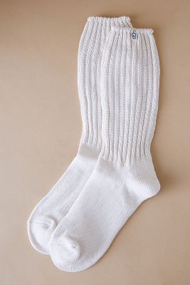 Shop Ugg Tyla Slouchy Crew Socks In Beige