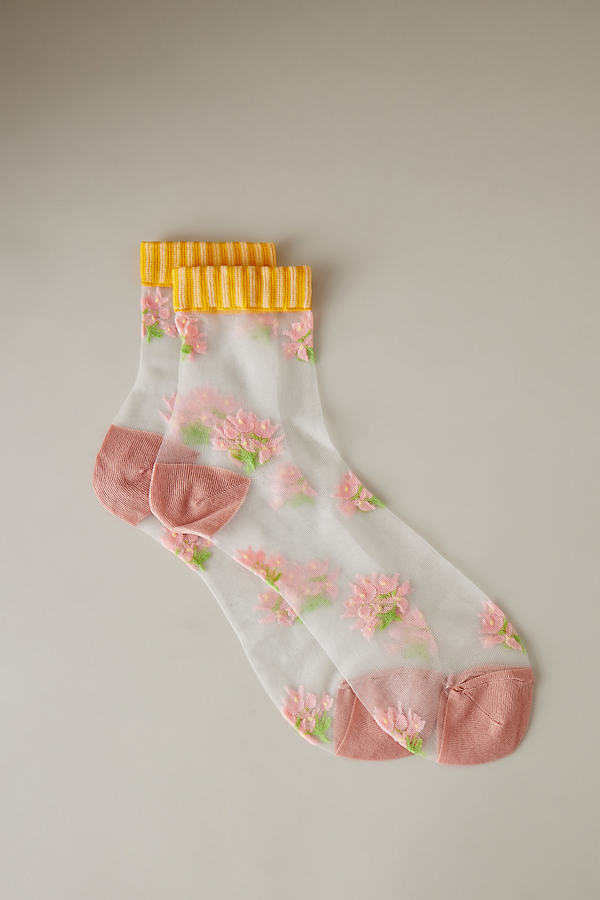 Hansel From Basel Sheer Floral Ankle Socks