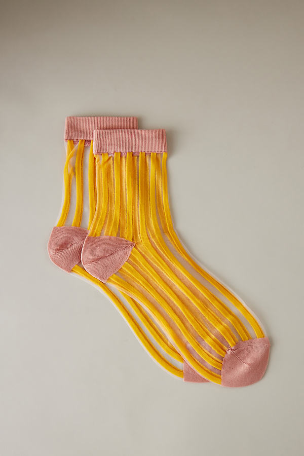 Hansel From Basel Sheer Striped Ankle Socks