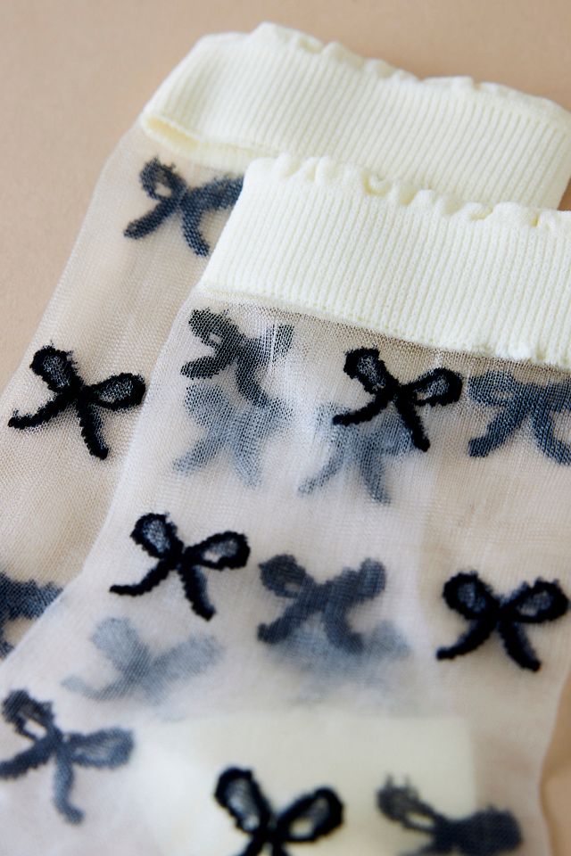 Sheer Bow Socks #1