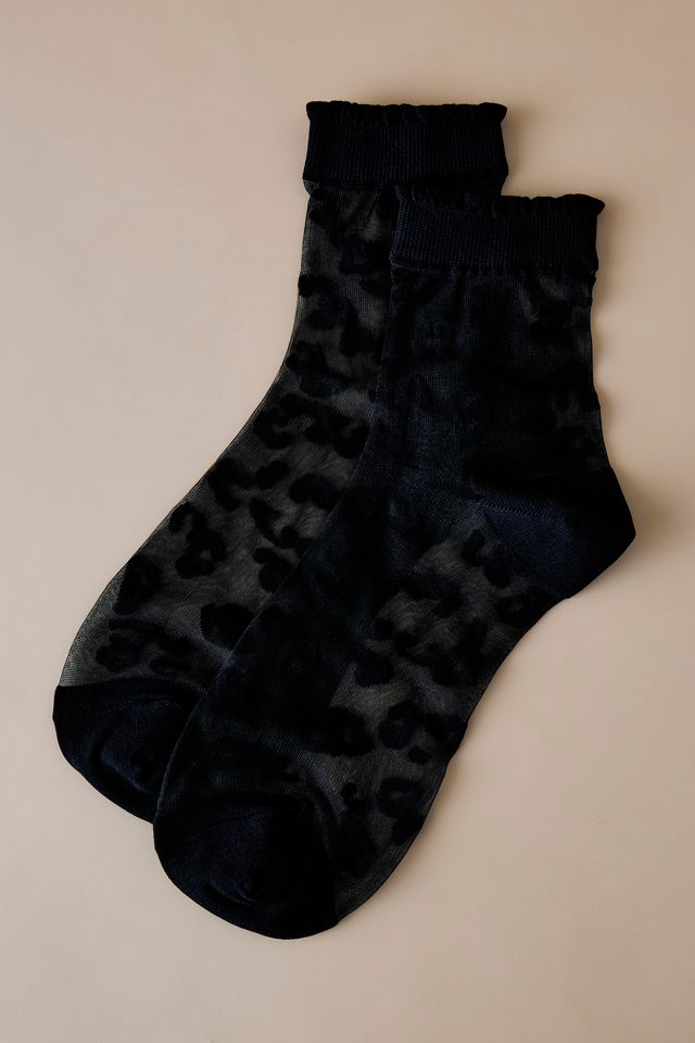 Sheer Leopard Ankle Socks #1