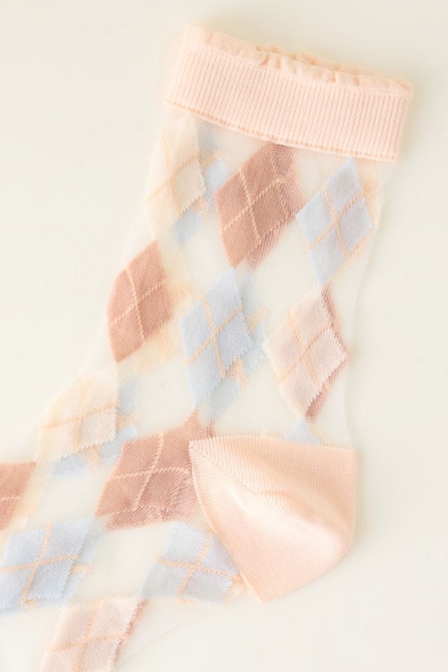 Chaussettes transparentes à motif losange #1