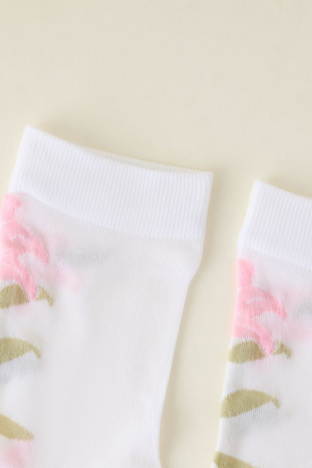 Transparente Socken mit Blumenmuster #1