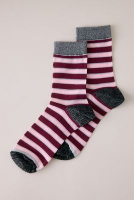 Sheer Lurex Stripe Socks