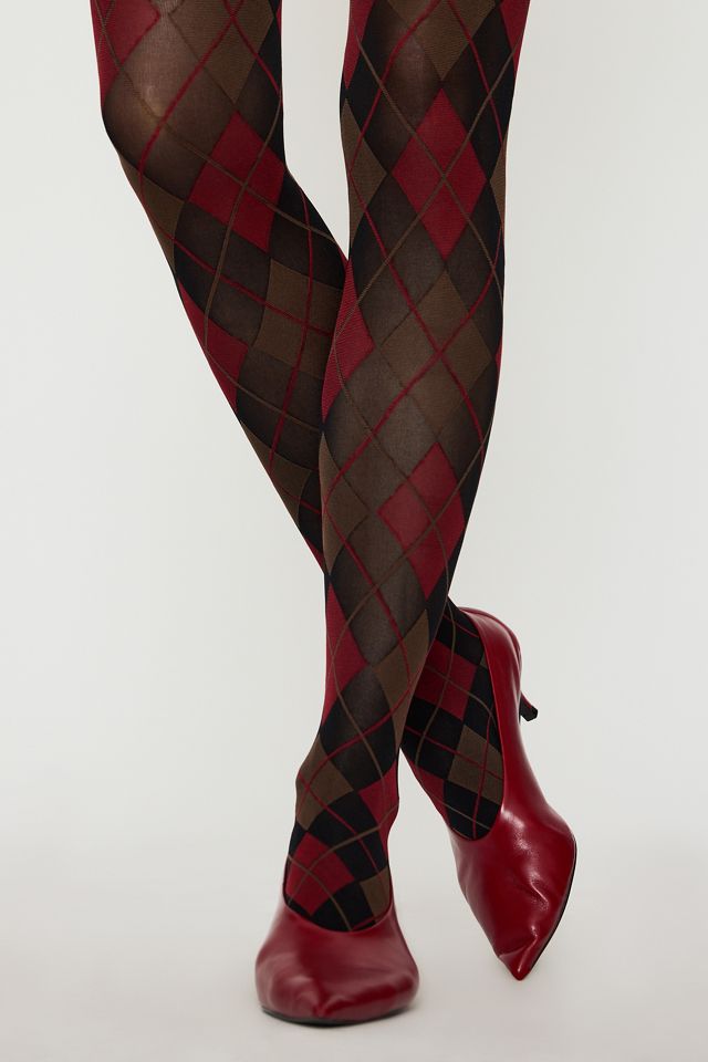 Strumpfhose mit Argyle-Muster #1