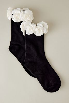 Shop Anthropologie Corsage Ankle Socks In Black