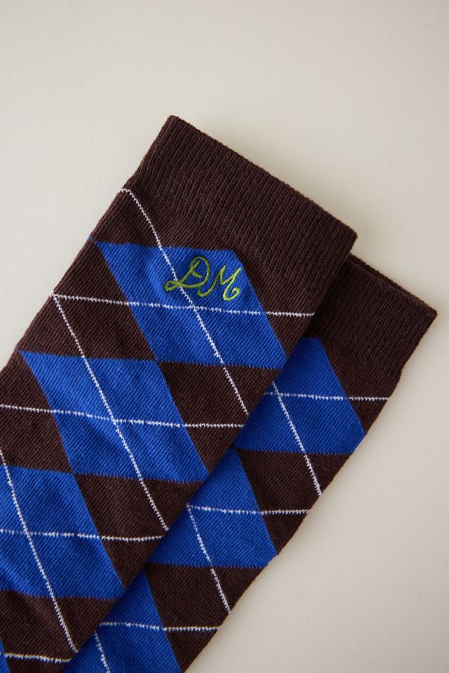Calcetines de Media Pierna Argyle Damson Madder #2