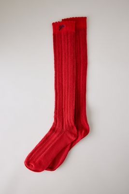 Chaussettes montantes à maille ajourée Damson Madder