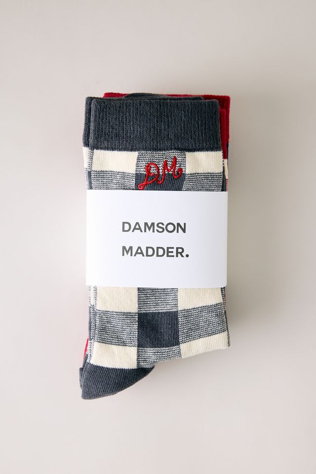 Calcetines de Cuadros Vichy Mixtos Damson Madder, Paquete de 3 #1