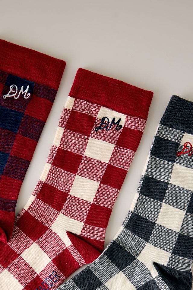 Calcetines de Cuadros Vichy Mixtos Damson Madder, Paquete de 3 #2