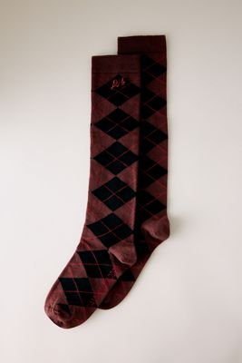 Damson Madder Calcetines de Argyle Hasta la Rodilla
