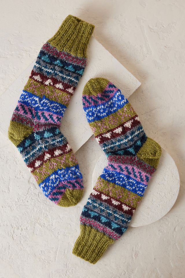 Bibico Patterned Wool Socks | Anthropologie UK