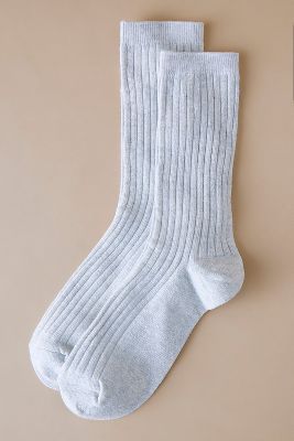 By Anthropologie Ribbed Lurex Trouser Socks, Set Of 2 In White