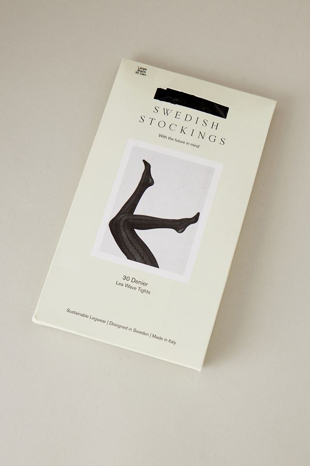 Collants en maille à motif vague Swedish Stockings #1