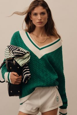 Montana V-Neck Cable Sweater