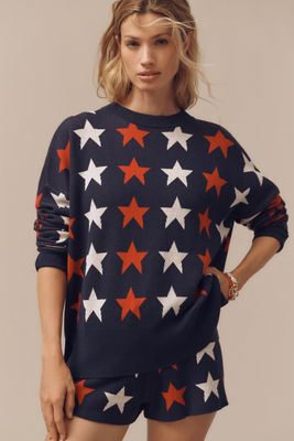 Beach Riot Joey Strawberry Oversized V-Neck Sweater