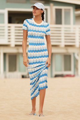 Beach Riot Emory Stripe Pointelle Knit Cover-up Maxi Dress In Blue