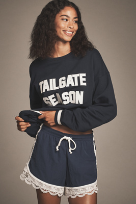 Beach Riot X Anthropologie Cotton Pullover Sweatshirt In Blue