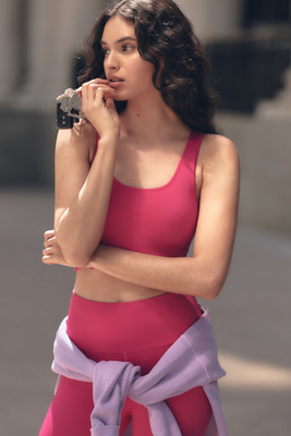 Spiritual Gangster Amor Seamless Crop Tank Top In Pink