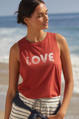 Shop Spiritual Gangster Love Lines Jade Tank Top In Red